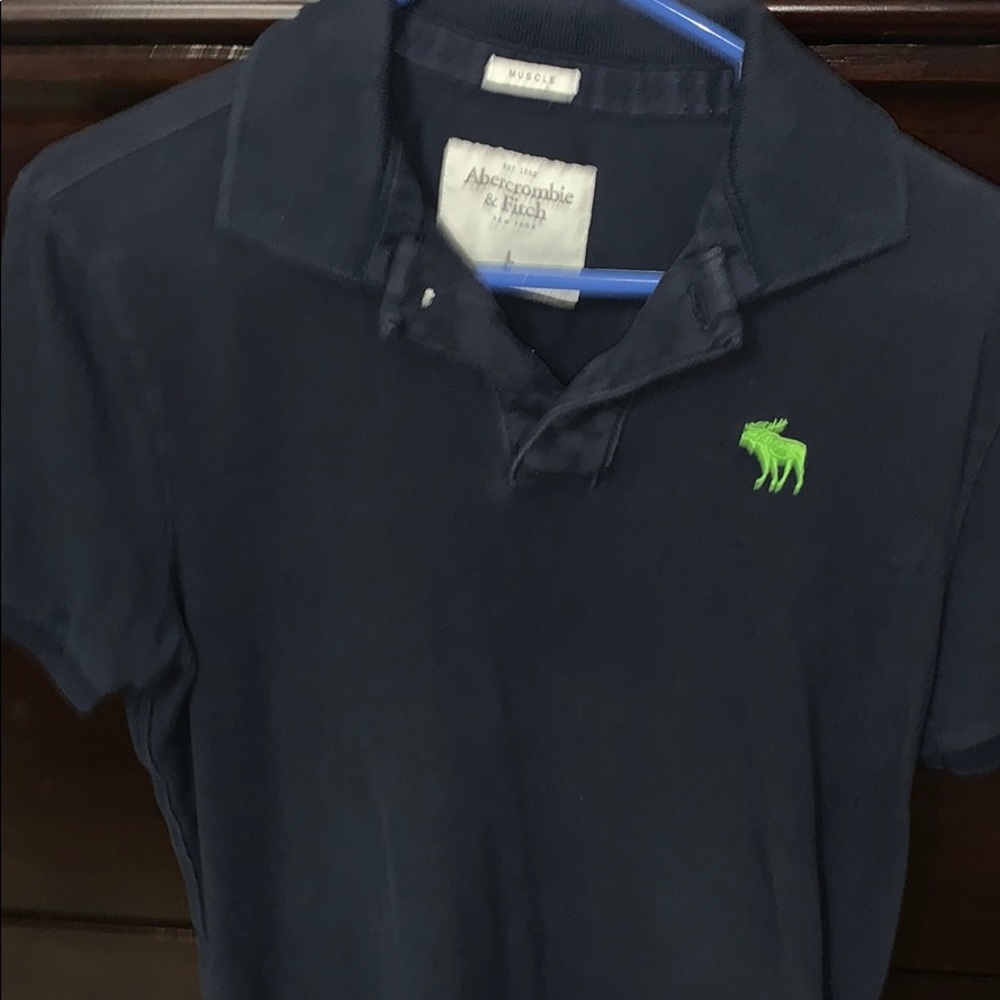 abercrombie and fitch green moose logo polo shirt